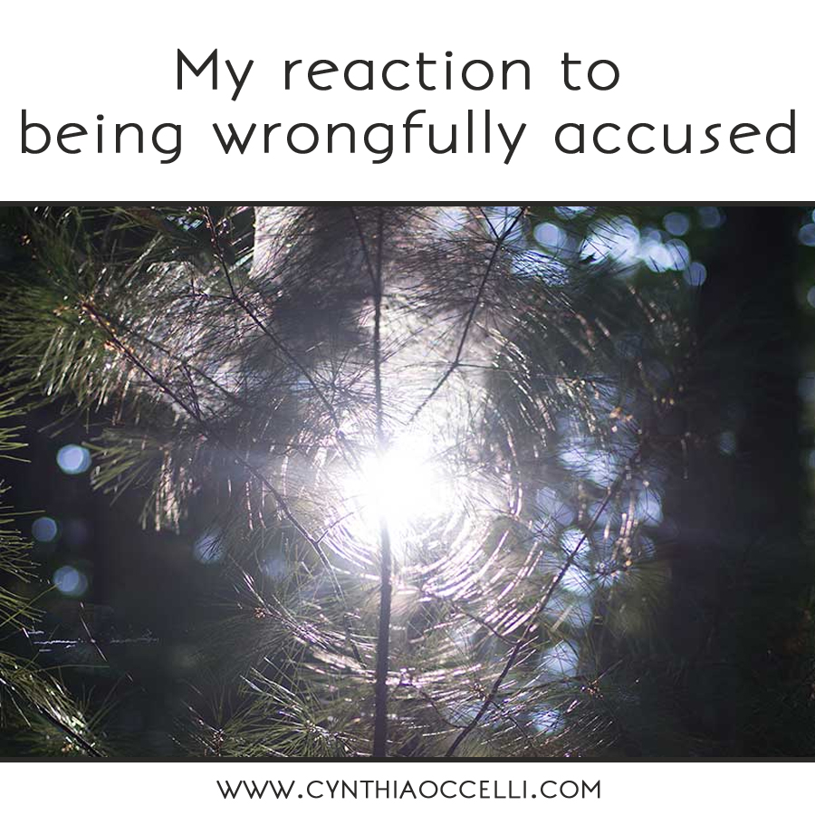 My reaction to being wrongfully accused